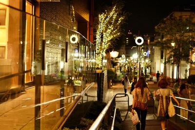Illuminated city at night