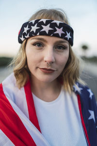 Close-up portrait of a young woman