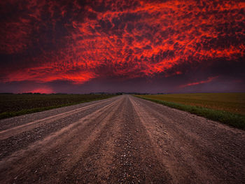 Road against sky during sunset