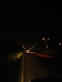 View of road at night