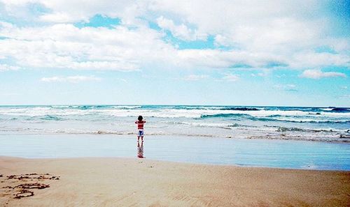 Scenic view of beach against sky