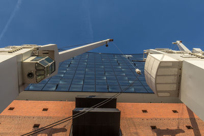 Low angle view of basketball hoop against sky