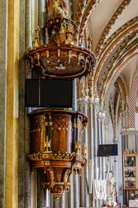 Low angle view of pulpit in church