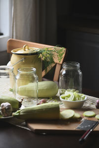 Close-up of food on table