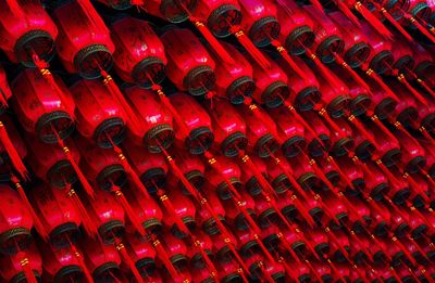 Full frame shot of red lanterns