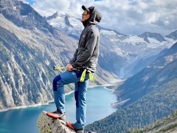 Man standing in mountains