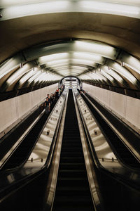 High angle view of escalator