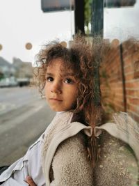 Portrait of cute girl outdoors