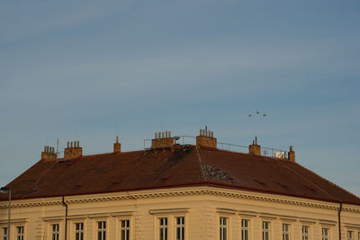 Low angle view of buildings against sky