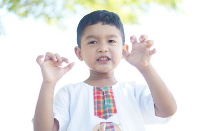 Portrait of cute boy smiling