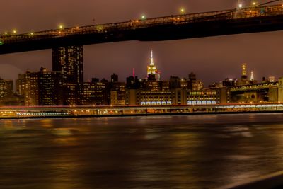 Illuminated city at night