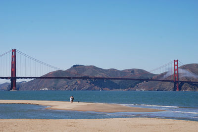 Suspension bridge over sea