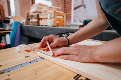 Man working on table