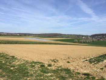 Scenic view of field against sky