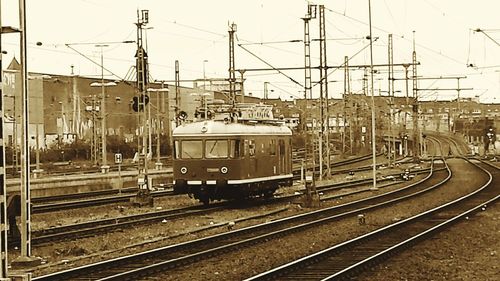 Train at railroad station platform