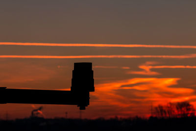 Silhouette orange sky during sunset