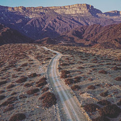 High angle view of road on land