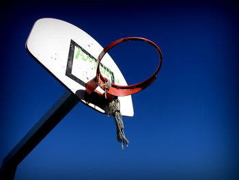 Low angle view of basketball hoop