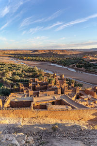 Aerial view of city against sky