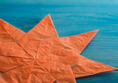 Close-up of paper star