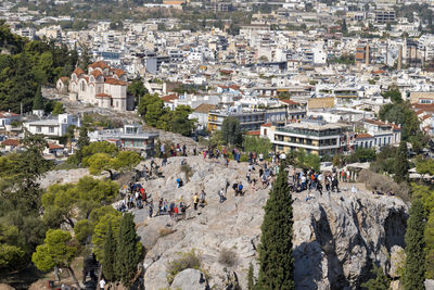 View of areopagus hill,historic site that once was the high court of appeal for judicial cases.