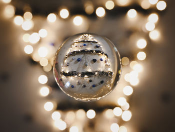 Close-up of illuminated christmas lights