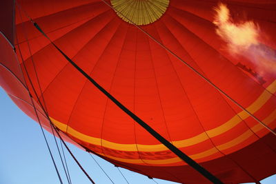 Low angle view of hot air balloon against sky