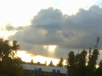 Scenic view of cloudy sky at sunset