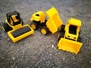 Close-up of yellow toy car