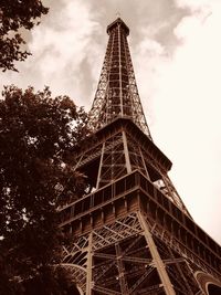 Low angle view of eiffel tower