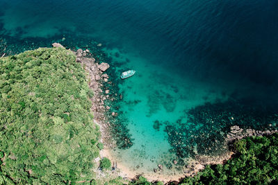 High angle view of beach