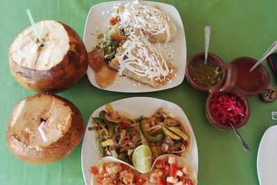 Close-up of food on table