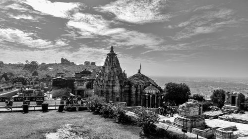 Panoramic view of historic building against sky in city