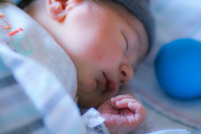 Close-up of baby boy sleeping