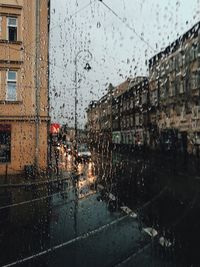 Wet car window during rainy season