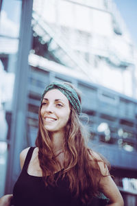 Portrait of smiling young woman