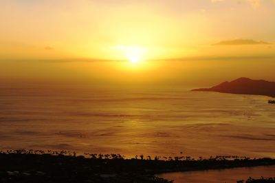 Scenic view of sea during sunset