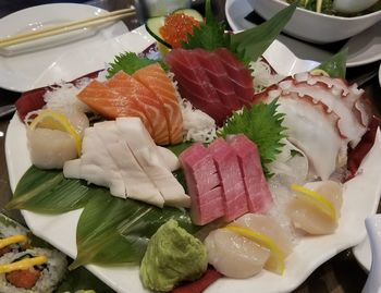 Close-up of fish served in plate