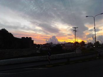 View of road at sunset