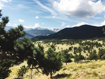 Scenic view of mountains against sky