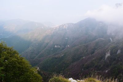 Scenic view of mountains against sky