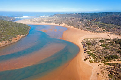 Scenic view of beach against sky