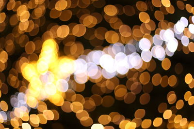 Defocused image of illuminated lights