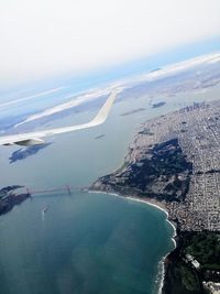 Aerial view of sea against sky