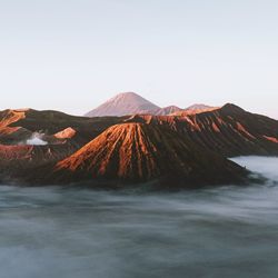 Scenic view of volcano against clear sky