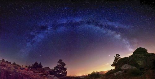 Low angle view of star field against sky