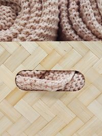 High angle view of cookies on table