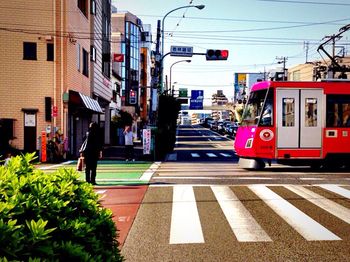 Cars on street in city