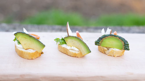 Close-up of food on table