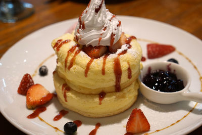 Close-up of cake in plate